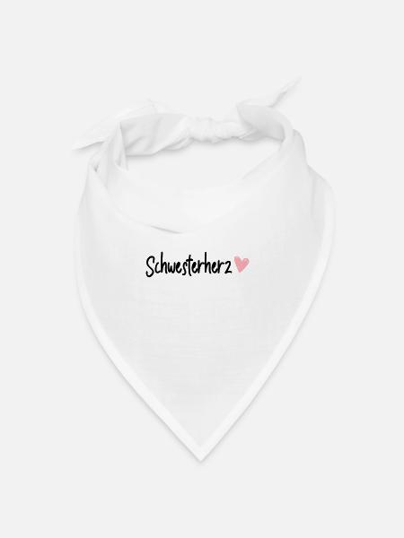 schwesterherz - Bandana Dreieckstuch - Weiß