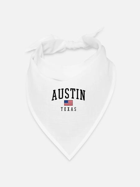 Austin Texas USA Flaggenmotiv - Bandana Dreieckstuch - Weiß
