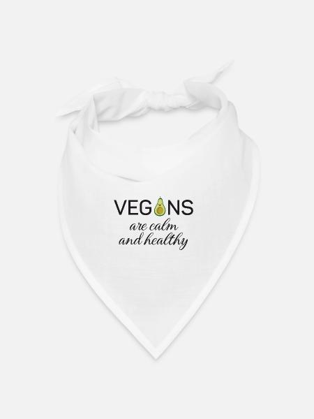 Veganer sind ruhig und gesund - Bandana Dreieckstuch - Weiß