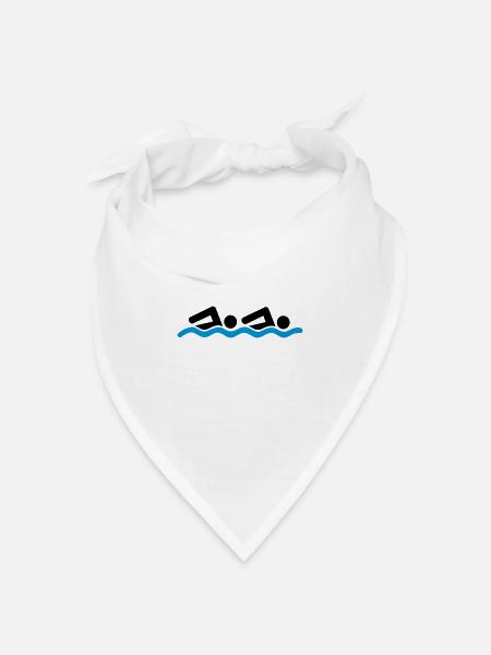 Swimming Team - Bandana Dreieckstuch - Weiß