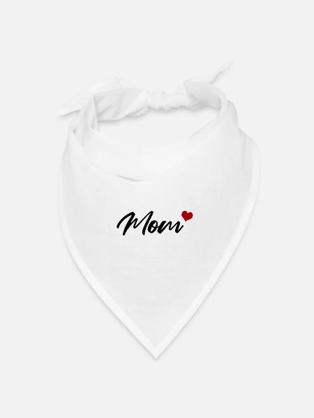 Mom Herz Familien Mutter - Bandana Dreieckstuch - Weiß
