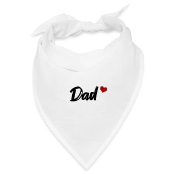 Dad Herz Papa Vater - Bandana Dreieckstuch - Weiß - Vorne