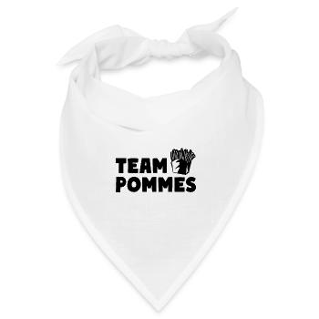 Team Pommes Fritten Pommes Frites - Bandana Dreieckstuch - Weiß - Vorne