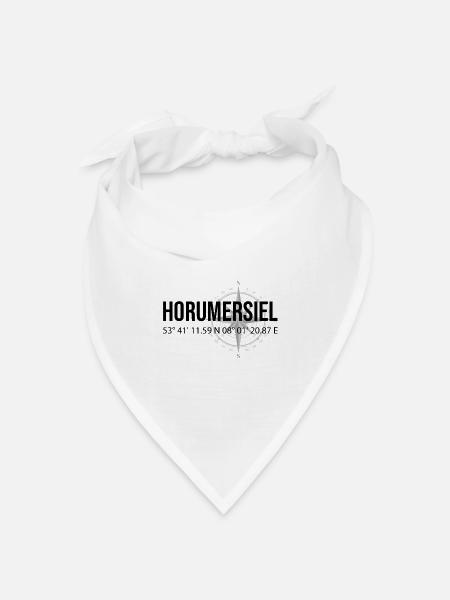 Koordinaten Horumersiel - Bandana Dreieckstuch - Weiß