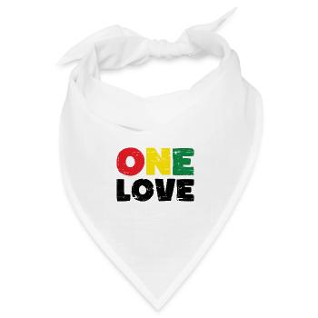 One Love Reggae Musik - Bandana Dreieckstuch - Weiß - Vorne