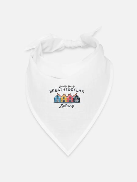 Zoutkamp, Groningen, Niederlande, bunte Häuser - Bandana Dreieckstuch - Weiß