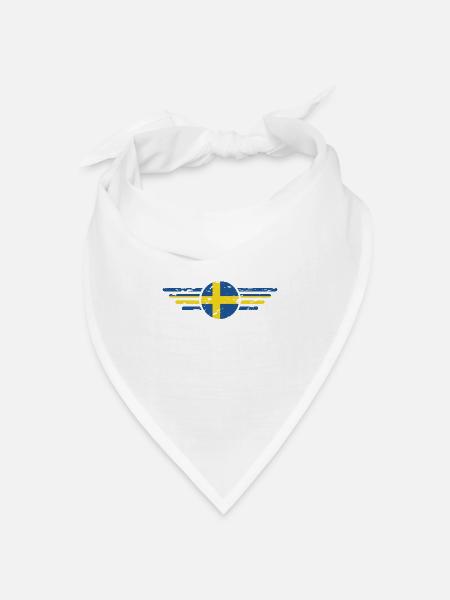 Ich liebe Schweden, Eleganz Stil Design T-Shirt - Bandana Dreieckstuch - Weiß