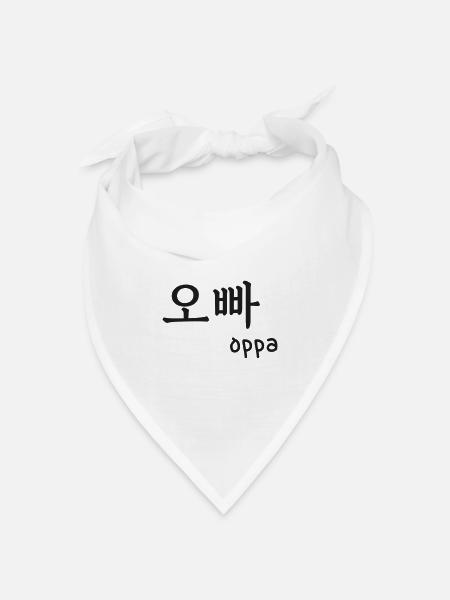 Oppa k-pop k-drama typografie korea benutzerdefinierte farbe - Bandana Dreieckstuch - Weiß