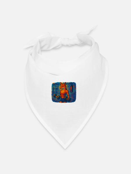 Impressionistischer Fitnessfuchs - Bandana Dreieckstuch - Weiß