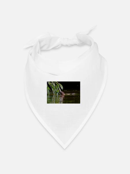 000_1134_DxO - Fressen unter Weidenblättern - Bandana Dreieckstuch - Weiß