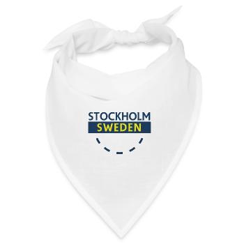 Stockholm Schweden Wortmarke Blau Gelb - Bandana Dreieckstuch - Weiß - Vorne