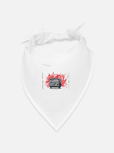 Retro TV Graffiti Chaos - Bandana Dreieckstuch - Weiß