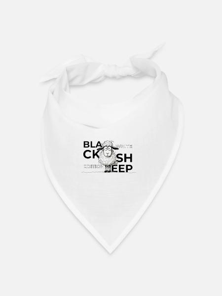 Black Sheep White Edition Typo Trend Schafe Spruch - Bandana Dreieckstuch - Weiß