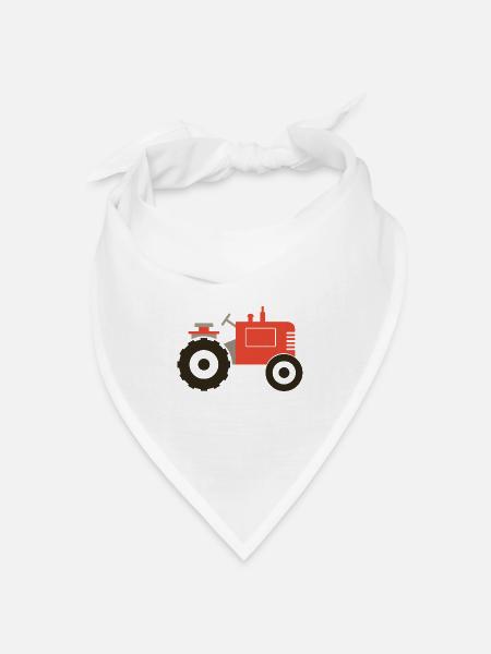 Vintage-Traktor - Bandana Dreieckstuch - Weiß