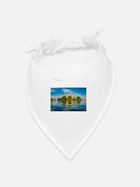 Schweriner Schloss im Sommer - Bandana Dreieckstuch - Weiß