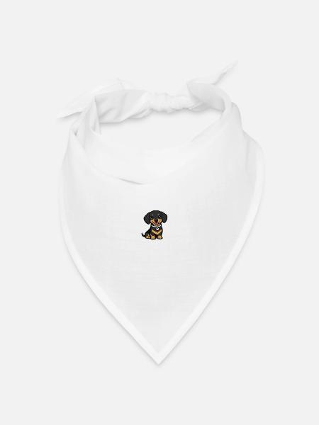 Kleiner Dackel Cartoon - Bandana Dreieckstuch - Weiß