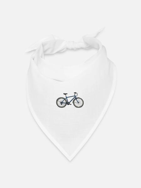 Blaues Citybike Silhouette - Bandana Dreieckstuch - Weiß