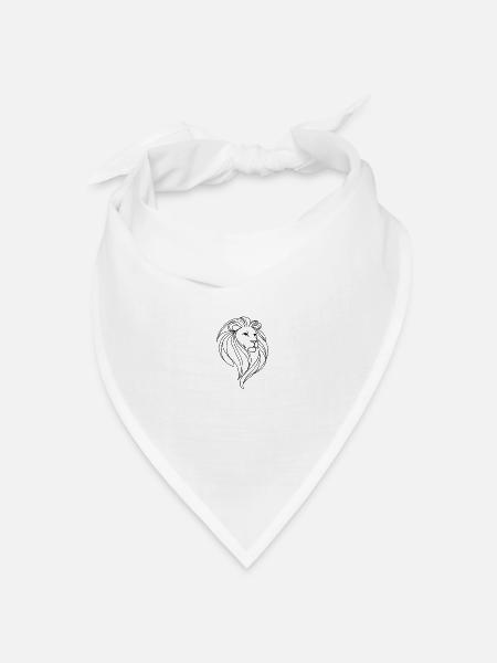 Löwe - Bandana Dreieckstuch - Weiß