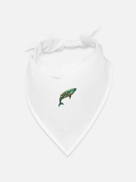 Steampunk Wal - Bandana Dreieckstuch - Weiß