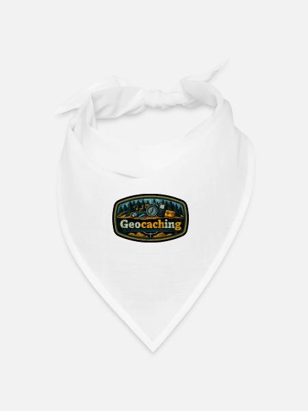 Geocaching - Bandana Dreieckstuch - Weiß
