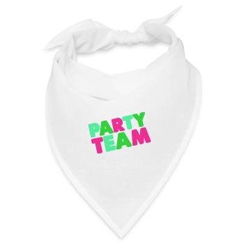 Party Team Neon: Knallbunte Wortmarke - Bandana Dreieckstuch - Weiß - Vorne