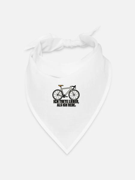 Ich trete lieber Fahrrad - Bandana Dreieckstuch - Weiß