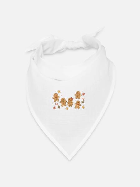 Aquarell der Lebkuchenmann-Sammlung - Bandana Dreieckstuch - Weiß