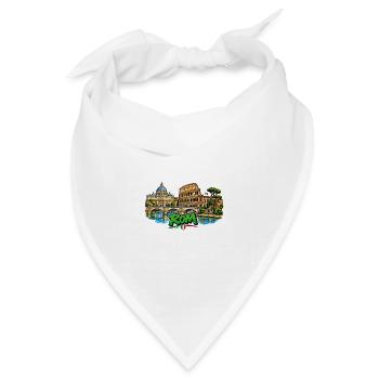 Römische Skyline Neonprint - Bandana Dreieckstuch - Weiß - Vorne