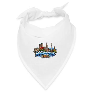 München Szene Bier & Skyline - Bandana Dreieckstuch - Weiß - Vorne