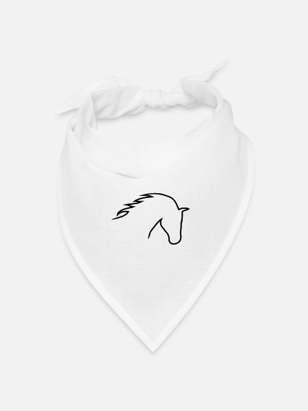 Pferdekopf - Bandana Dreieckstuch - Weiß