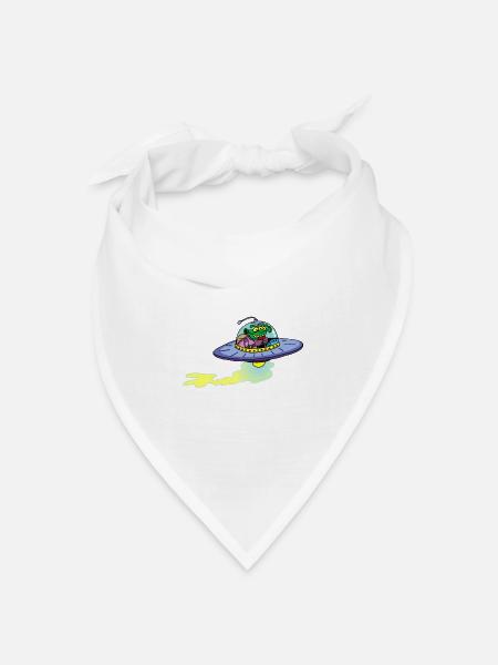 Alien Alien Raumschiff - Bandana Dreieckstuch - Weiß
