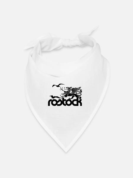 Rostock - Greif und Möwen - Bandana Dreieckstuch - Weiß
