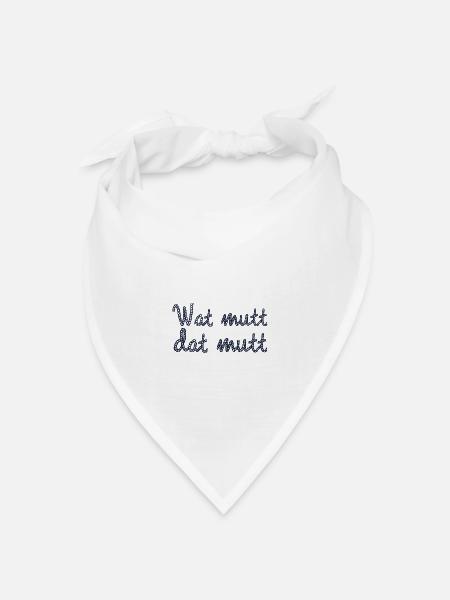 Mundschutz Gesichtsmaske Maske plattdeutsch platt - Bandana Dreieckstuch - Weiß