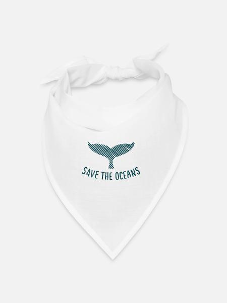 Save the oceans - Bandana Dreieckstuch - Weiß