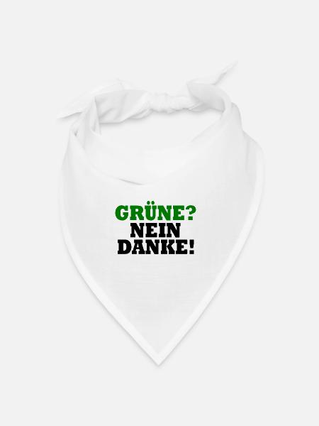 grüne nein danke - Bandana Dreieckstuch - Weiß