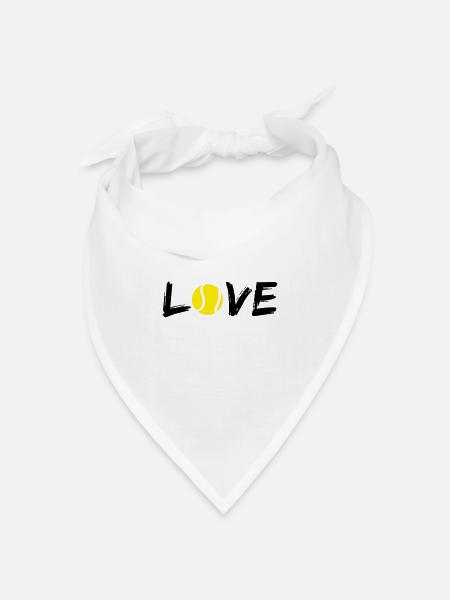 Love Tennis - Bandana Dreieckstuch - Weiß
