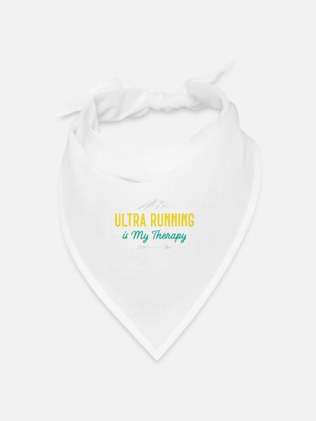 Ultra Running ist meine Therapie - Bandana Dreieckstuch - Weiß