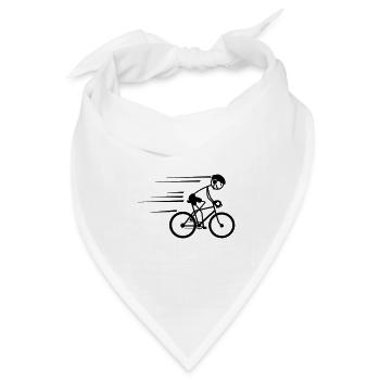 Radfahrer Stickman fährt hart mit Helm auf - Bandana Dreieckstuch - Weiß - Vorne