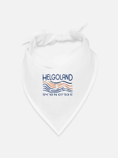 Helgoland GPS Koordinaten Nordsee Insel Lange Anna - Bandana Dreieckstuch - Weiß