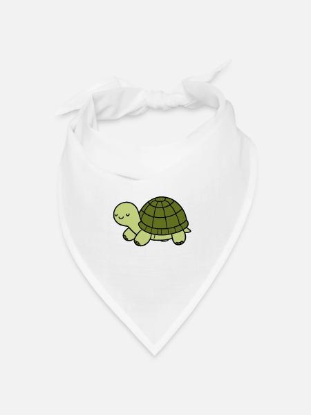 Schildkröte - Bandana Dreieckstuch - Weiß
