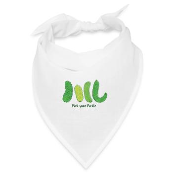 Pick Your Pickle: Grüne Gurkenkunst - Bandana Dreieckstuch - Weiß - Vorne