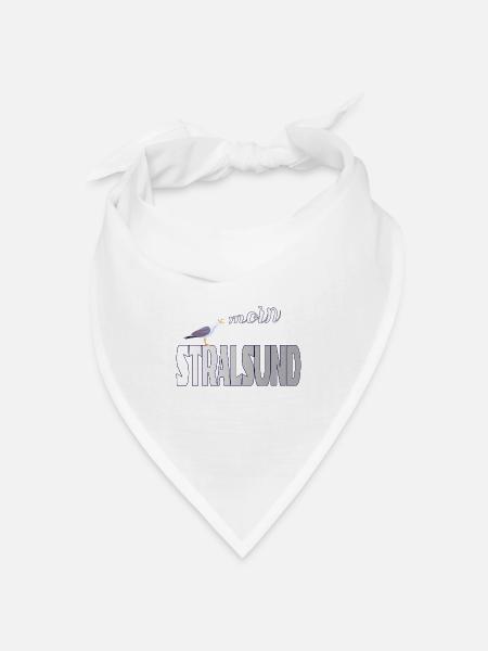 Stralsund Möwe & Moin Ostsee - Bandana Dreieckstuch - Weiß