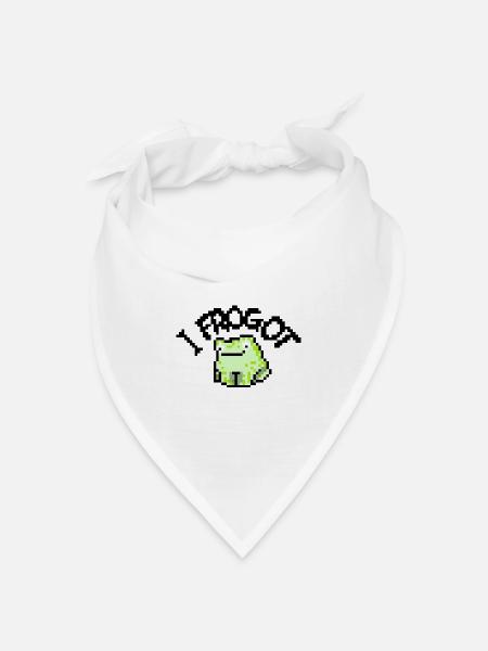 Pixel Frosch Maskottchen Retro-Charme - Bandana Dreieckstuch - Weiß