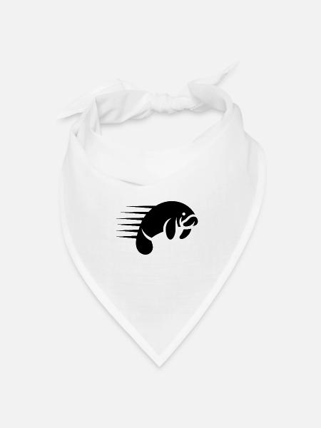 Dugong Manatee - Cooles Seekuh-Logo - Bandana Dreieckstuch - Weiß