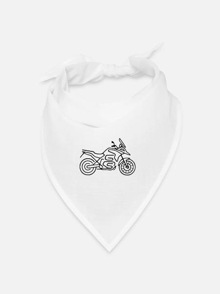 Motorrad GS schwarz - Bandana Dreieckstuch - Weiß