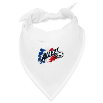 Allez Frankreich Spruch Fußball Fan Motiv - Bandana Dreieckstuch - Weiß - Vorne