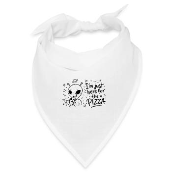Alien mit Pizza - I'm just here for the pizza - Bandana Dreieckstuch - Weiß - Vorne