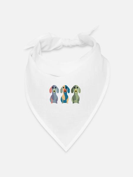 Dachshund Dackel - Bandana Dreieckstuch - Weiß