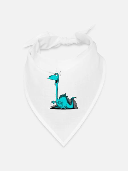 Dino mit Herz - Bandana Dreieckstuch - Weiß