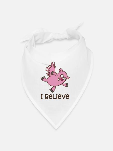 fliegendes Schwein - Bandana Dreieckstuch - Weiß